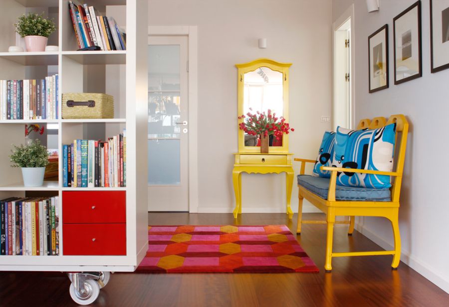 Beautiful bench and chest painted yellow