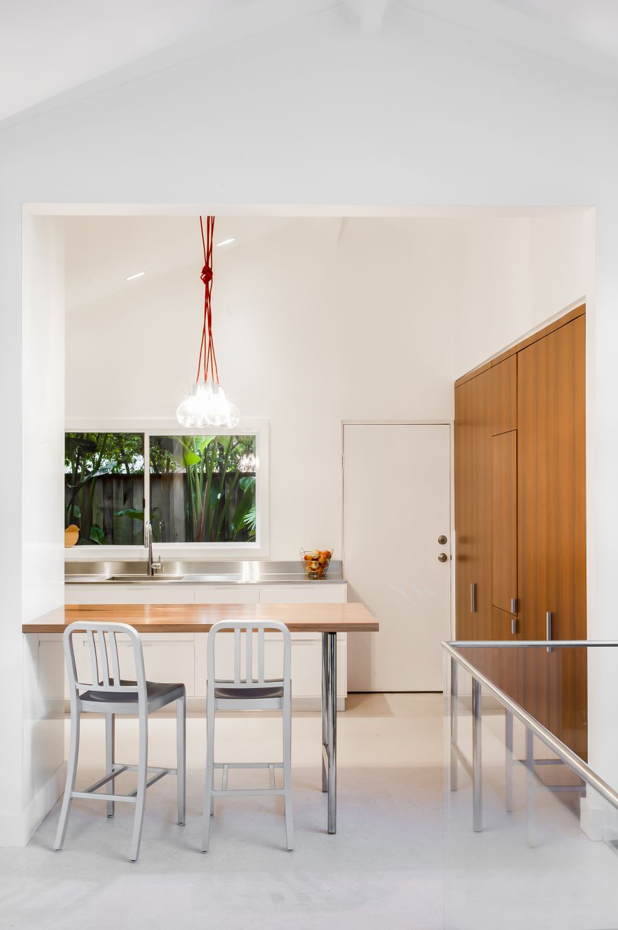 Beautiful pendant lights above the counter