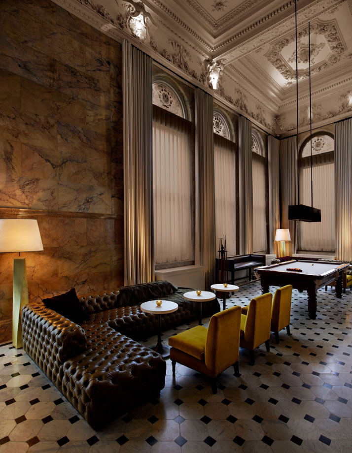 Beautiful yellow chairs inside the dining room