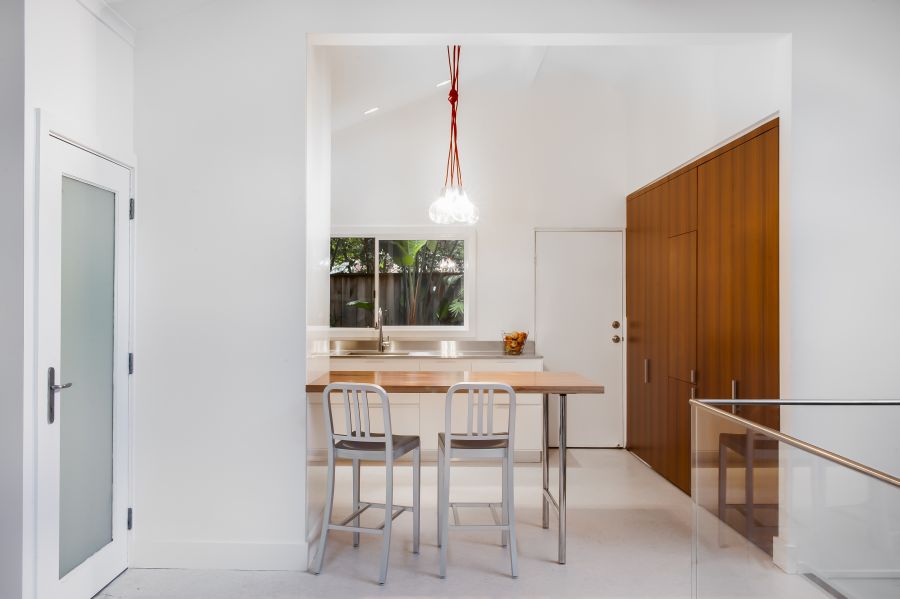 Breakfast nook for two in a small kitchen