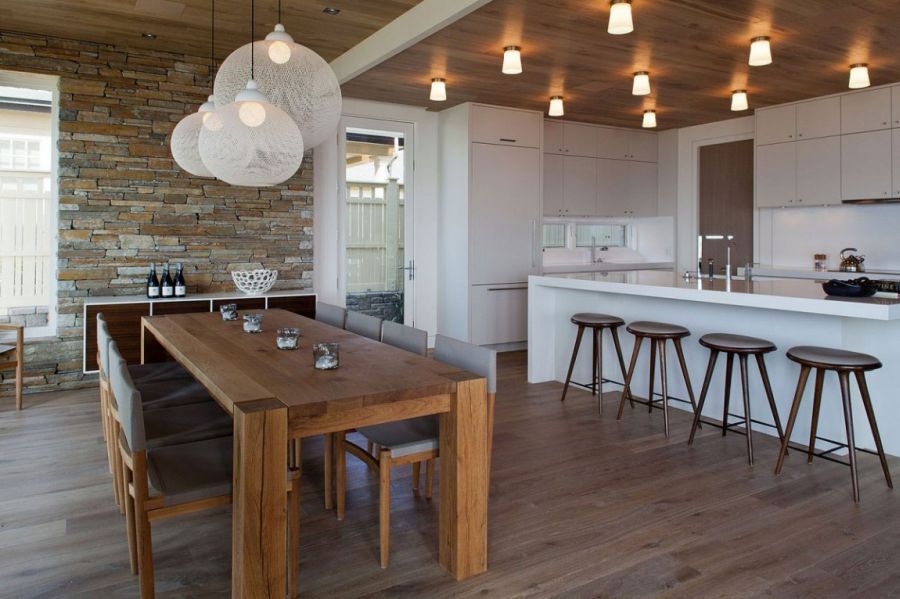 Cabin-styled dining area