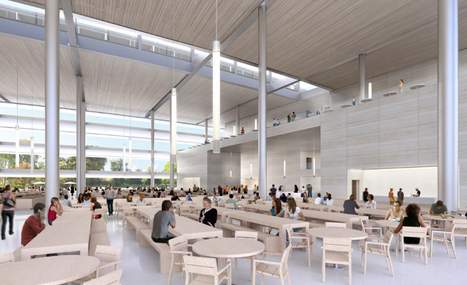 Cafeteria inside the Apple campus