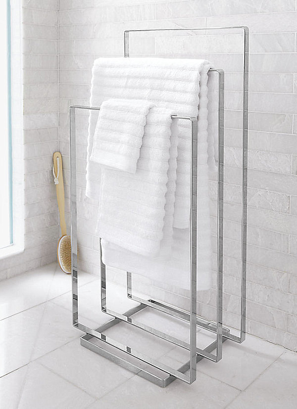 Chrome towel rack