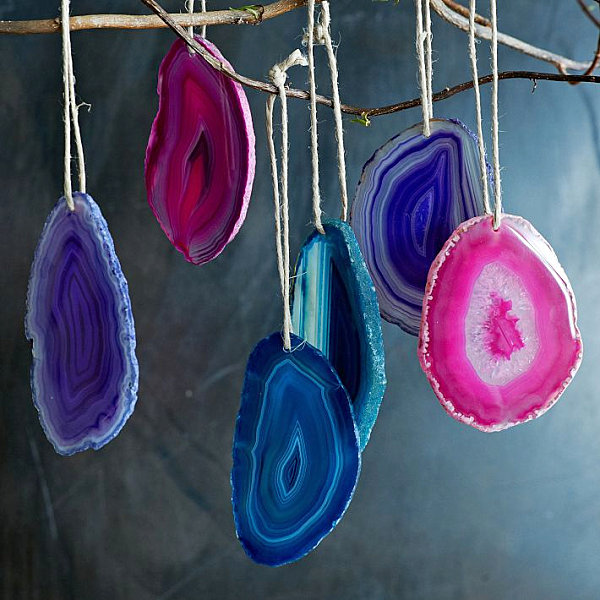 Colorful agate ornaments