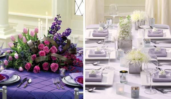 Contrasting styles of decorating with purple hues!