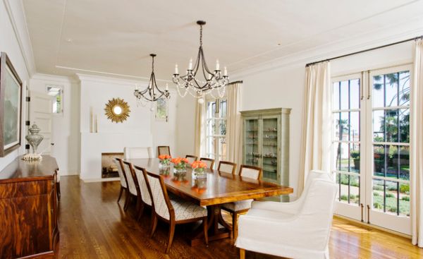 Cool Mediterranean style dining room with lovely decor