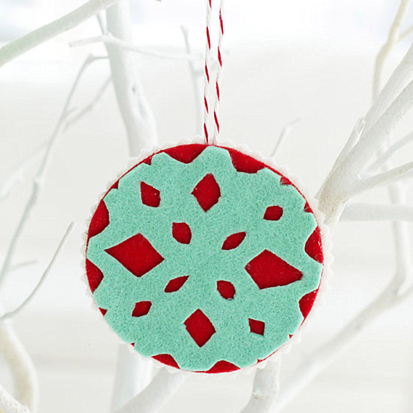 DIY felt snowflake ornament