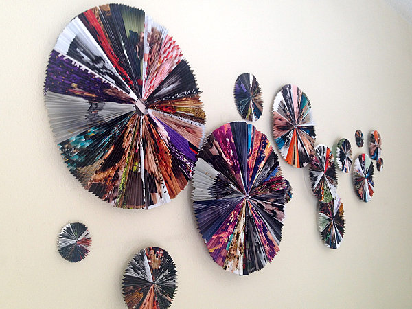 DIY magazine fan wall art