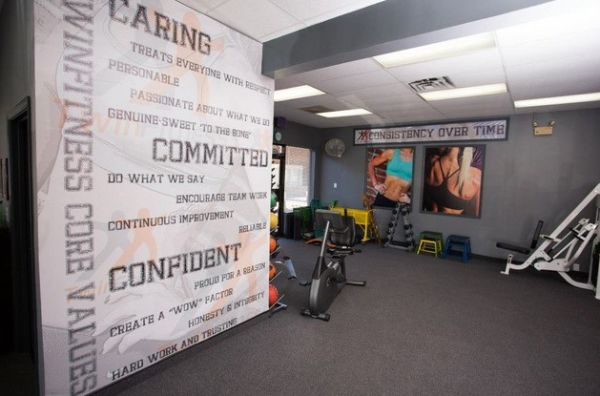 Design your own wall mural for the home gym