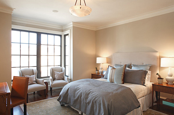 Elegant bedroom in a modern townhome