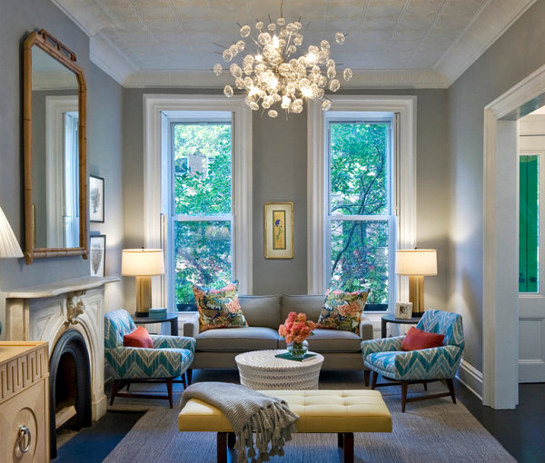 Elegant living room filled with color