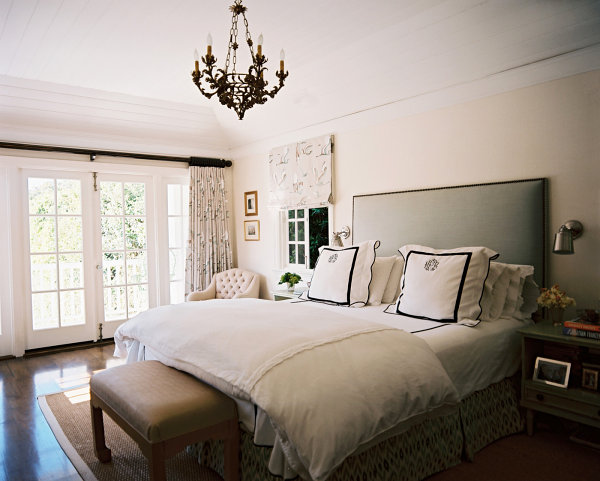 Elegant white bedroom with hotel style