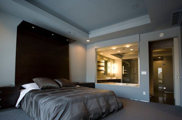 Extended headboard design with in-built recessed lighting