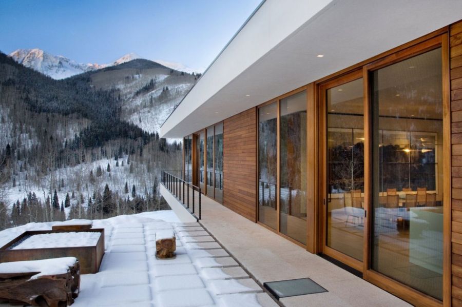 Exterior of the lavish Aspen retreat