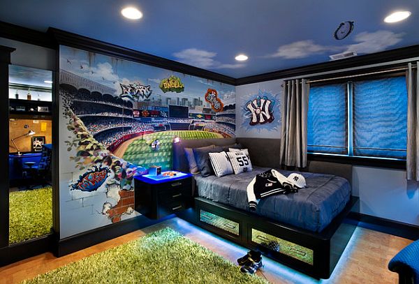 ¡El fabuloso dormitorio de los chicos es todo un trabajo de pintura brillante!' bedroom is all about the brilliant paint job!