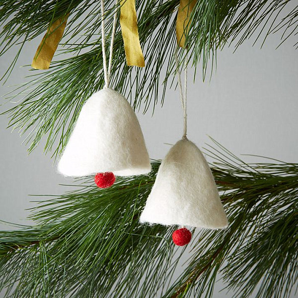 Felt bell ornaments