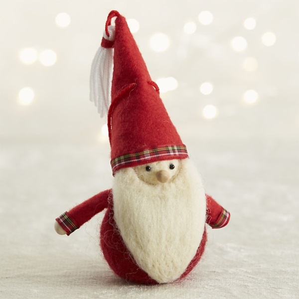 Felt gnome ornament