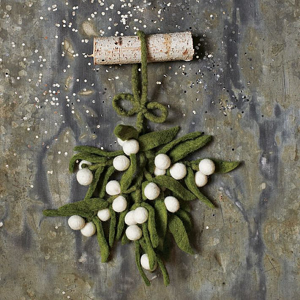 Felt mistletoe ornament