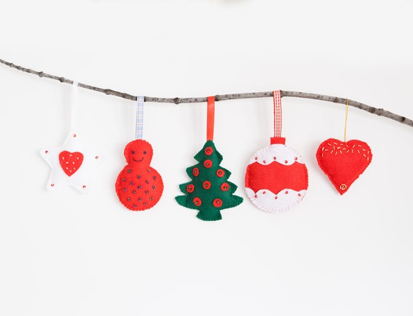 Felt tree ornament set