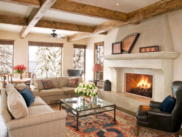 Fireplace in the living room