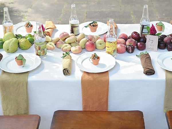 Fruit-lined table