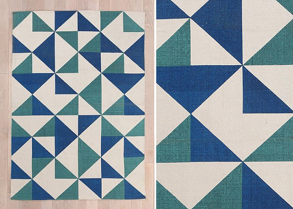 Geometric triangle rug