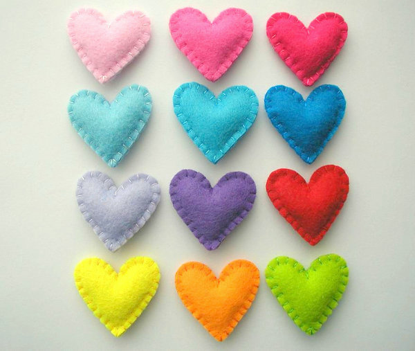 Heart felt ornaments