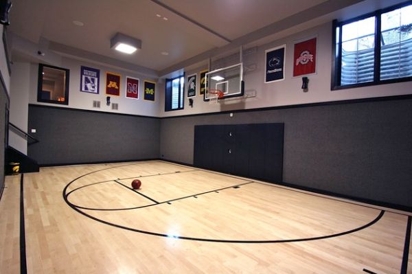 Home gym has enough space for a pickup basketball game