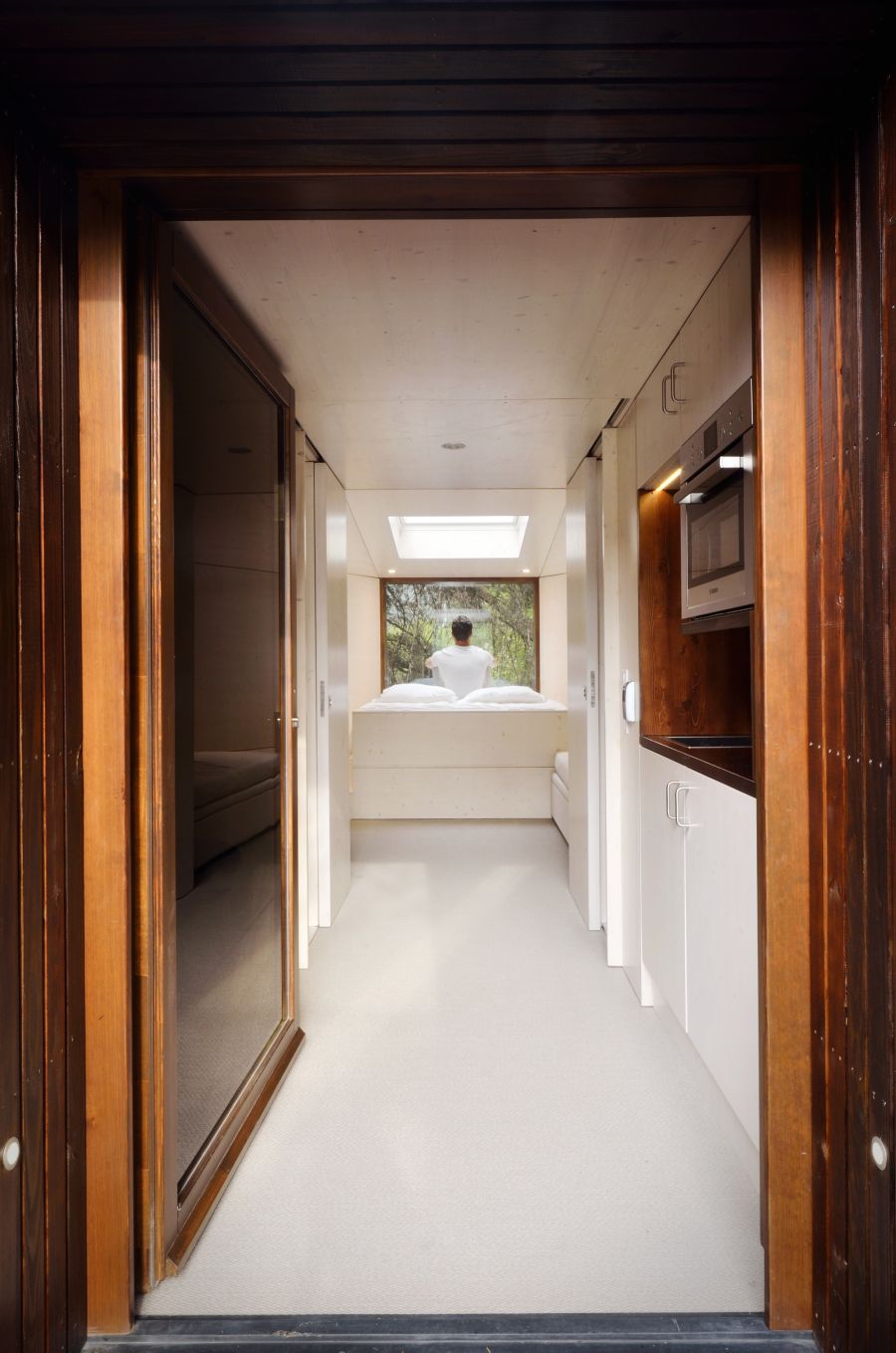 Interior of the eco tree houses in Pedras Slagadas Park