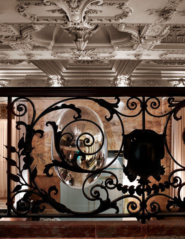 Intricate ceiling of the EDITION in London