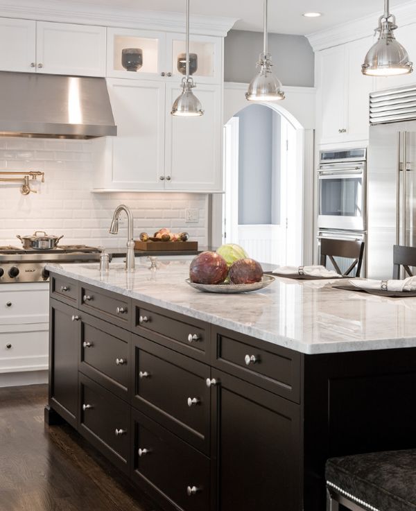 Kitchen island designwith shelves for small kitchen