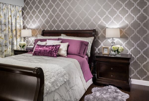 Layered pattern & textures bring the bedroom alive