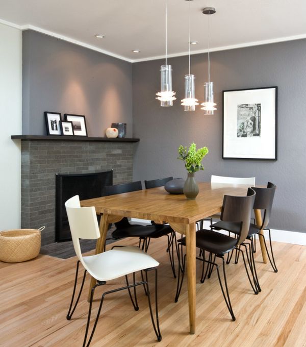 Limestone fireplace facade for the dining room with custom metal mantle