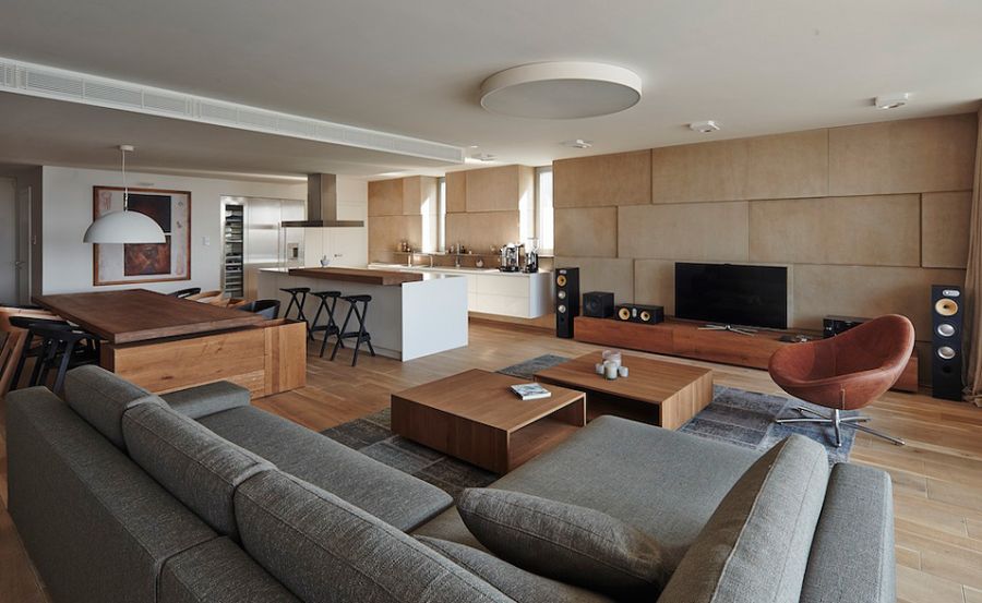 Living room of the River Park Penthouse