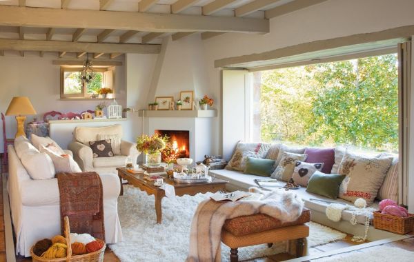 Living room of the picturesque dream house