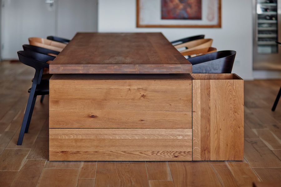 Lovely wooden surfaces in the Slovakian apartment