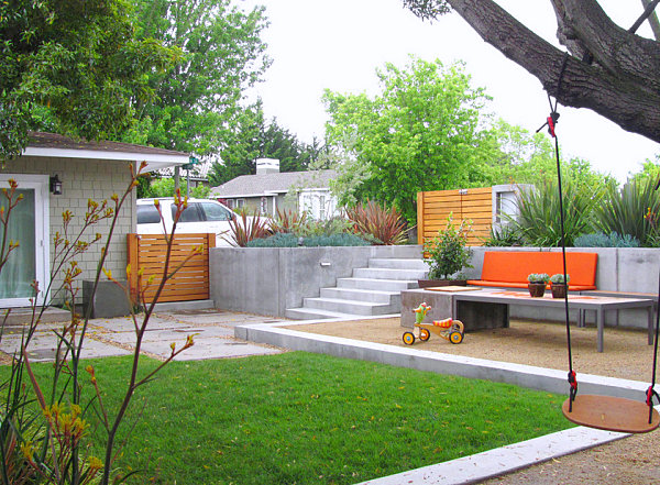 Manicured yard with colorful plants