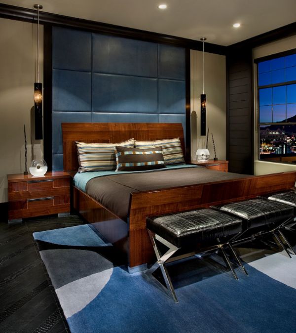 Masculine bedroom with a modern rustic look