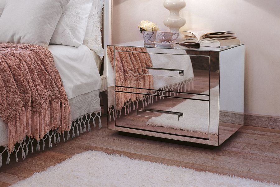 Modern deals mirrored nightstand