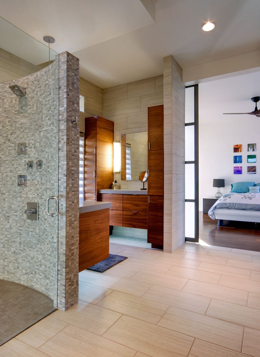 Modern bathroom next to the master bedroom