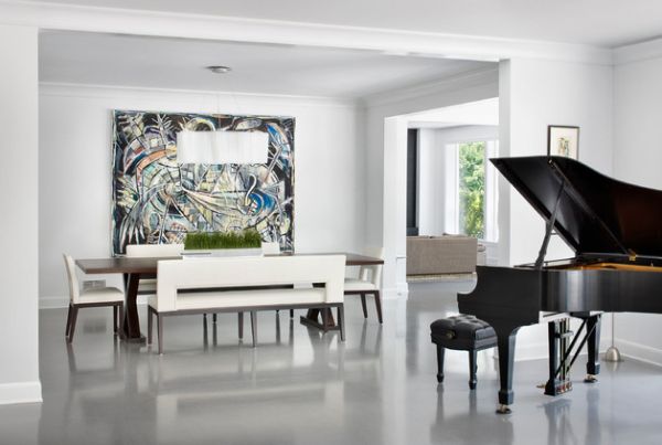 Modern living room with large art addition