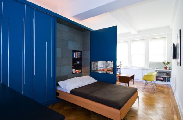 Murphy beds help save up space in the small bachelor pads