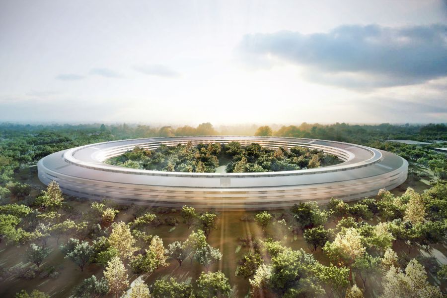 New Apple Spaceship styled campus rendering