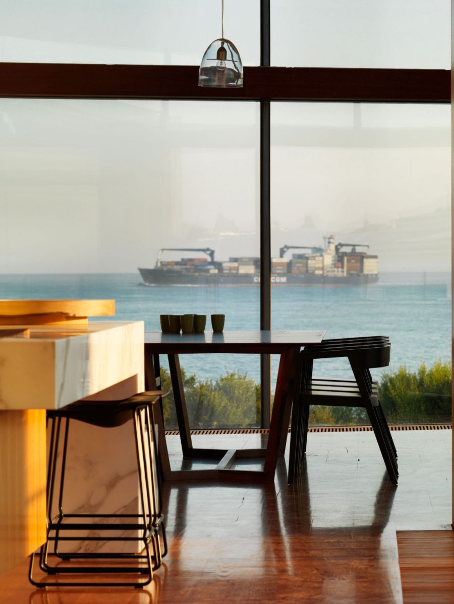 Ocean view from the kitchen of Queenscliff Residence by John Wardle Architects