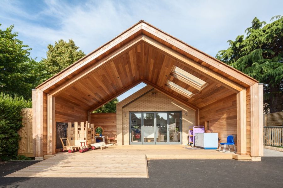 Open playroom at the front of the Oxfordshire school