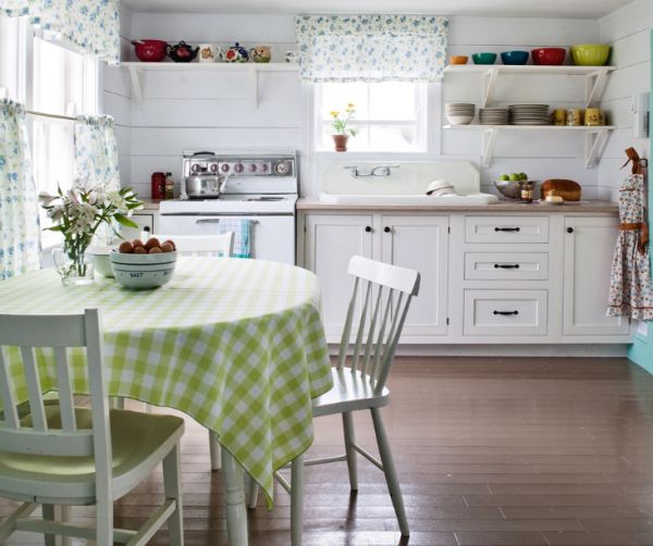 Open shelves in the kitchen