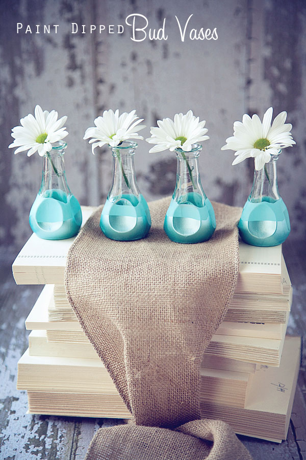 Paint Dipped Bud Vases  (1)