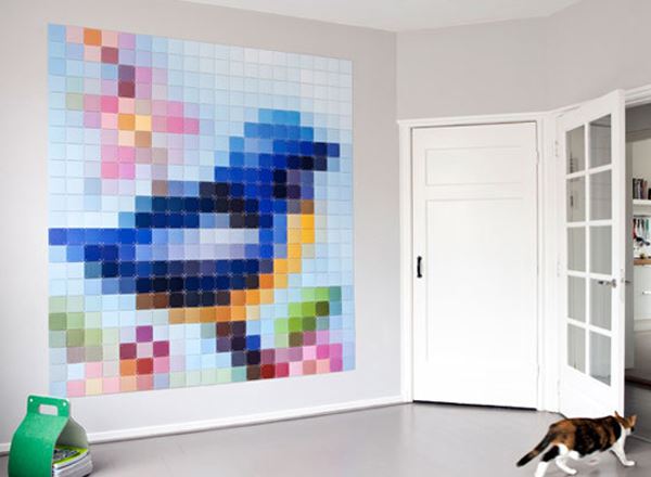 Paint chip wall art