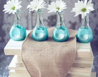 Subtle Floral DIY Decor: Paint Dipped Bud Vases