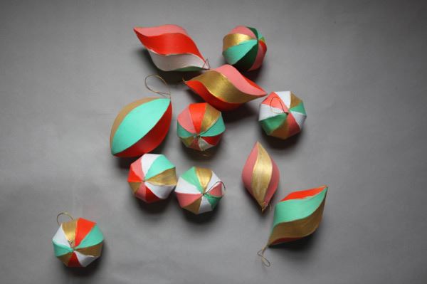 Painted paper mache ornaments